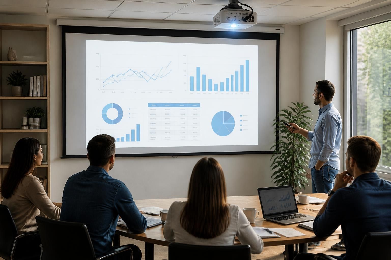 découvrez des scénarios d'investissement locatif projetés clairement grâce au vidéoprojecteur epson, pour mieux visualiser vos futurs gains.