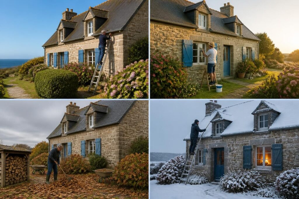 découvrez nos conseils pratiques pour entretenir une maison bretonne tout au long de l'année, en adaptant vos soins aux particularités de chaque saison.